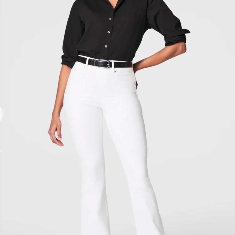 SPANX Women's White Flare Jeans